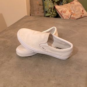 Vans White Slip ons.